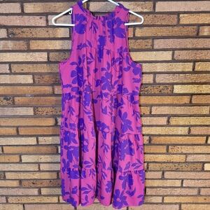 Hailey & Co Medium Magenta Floral Tiered Dress